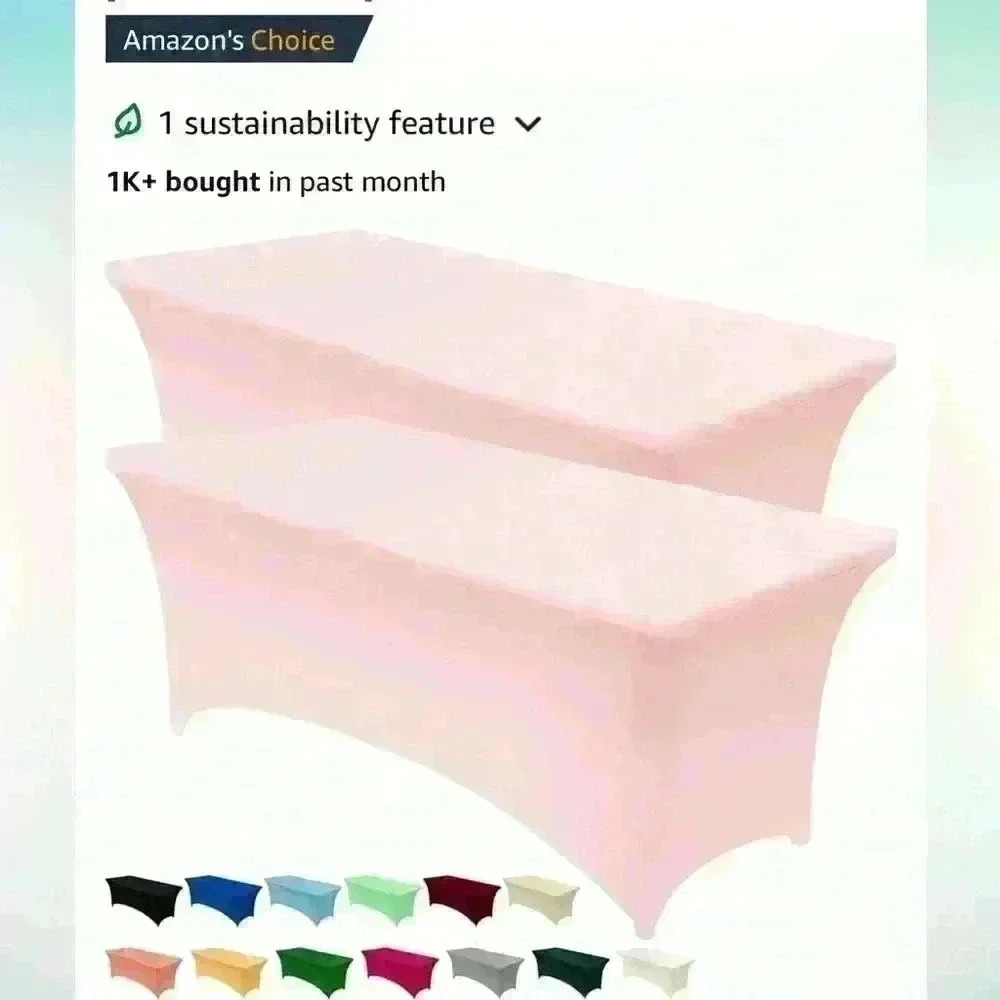 Tablecloth 1 Pack [6FT, Pink] Tight, Rectangular Patio Table cover